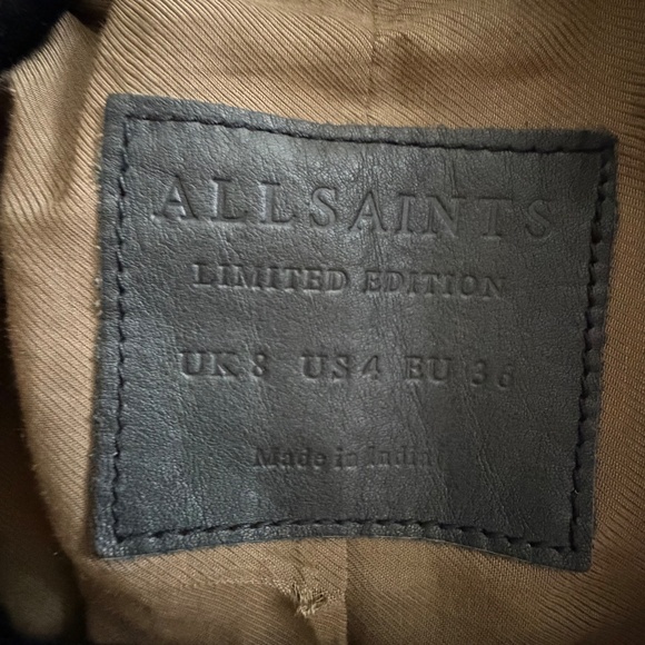All Saints Leather Jacket Womens US Size 4 - Picture 9 of 9
